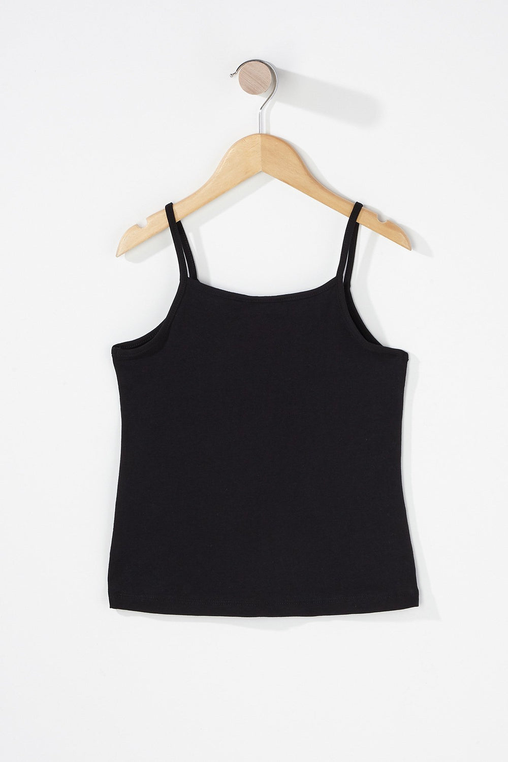 Kids Girls Coloured Basic Camisole Black