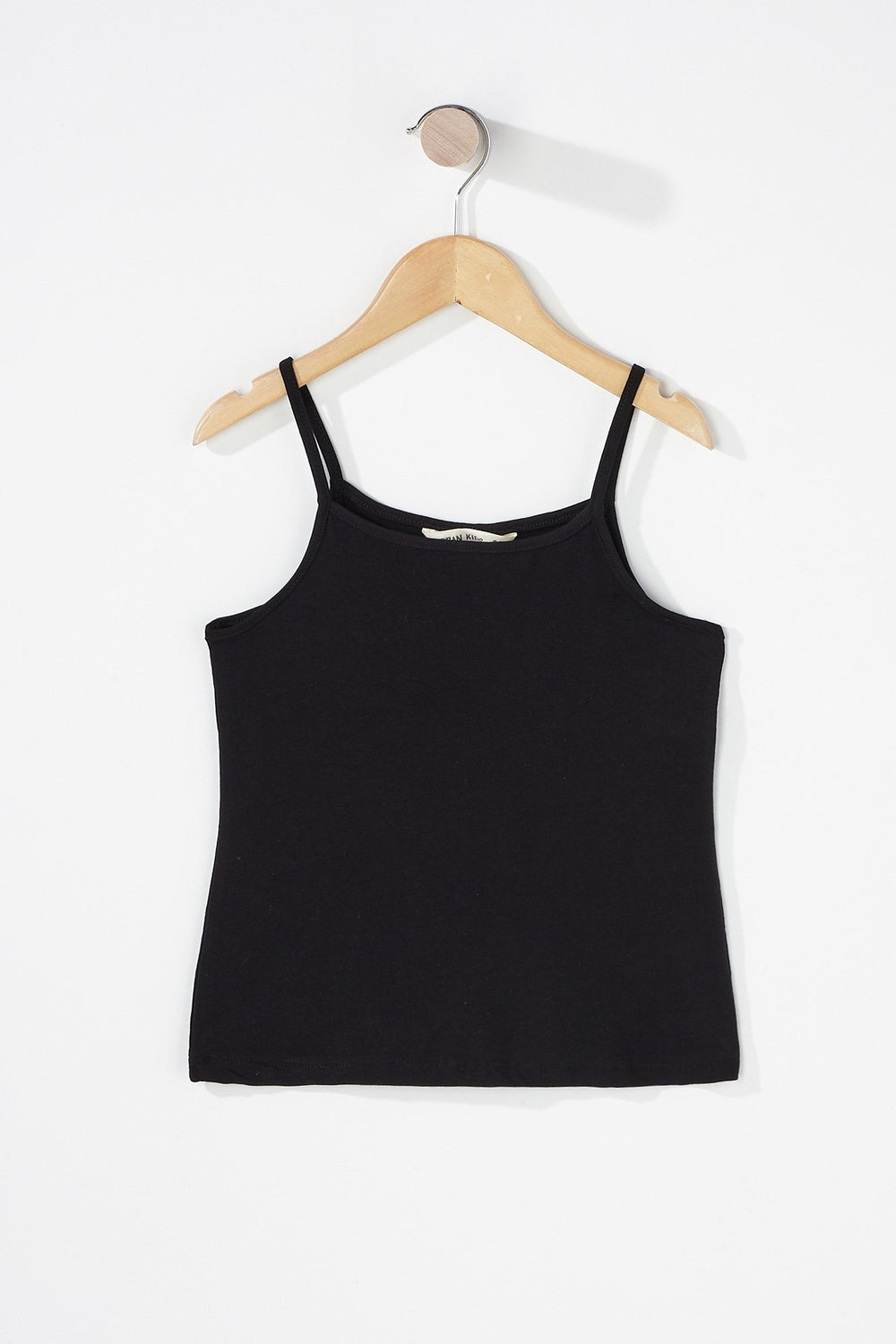 Kids Girls Coloured Basic Camisole Black