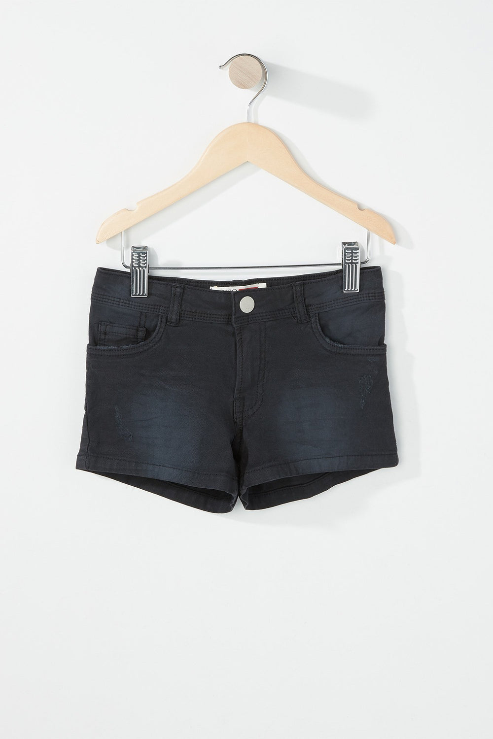 Kids Girls Coloured Denim Short Black