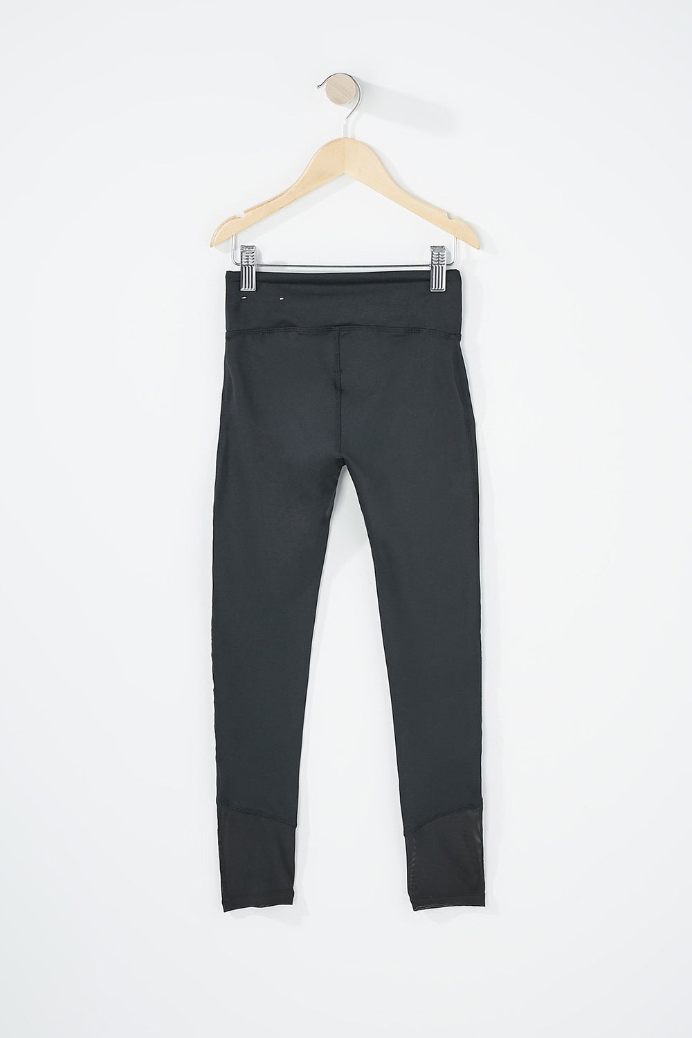 Kids Girls Mesh Moto Active Legging Black