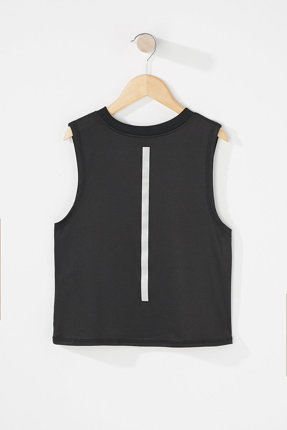 Kids Girls Perforated Graphic Tank Black