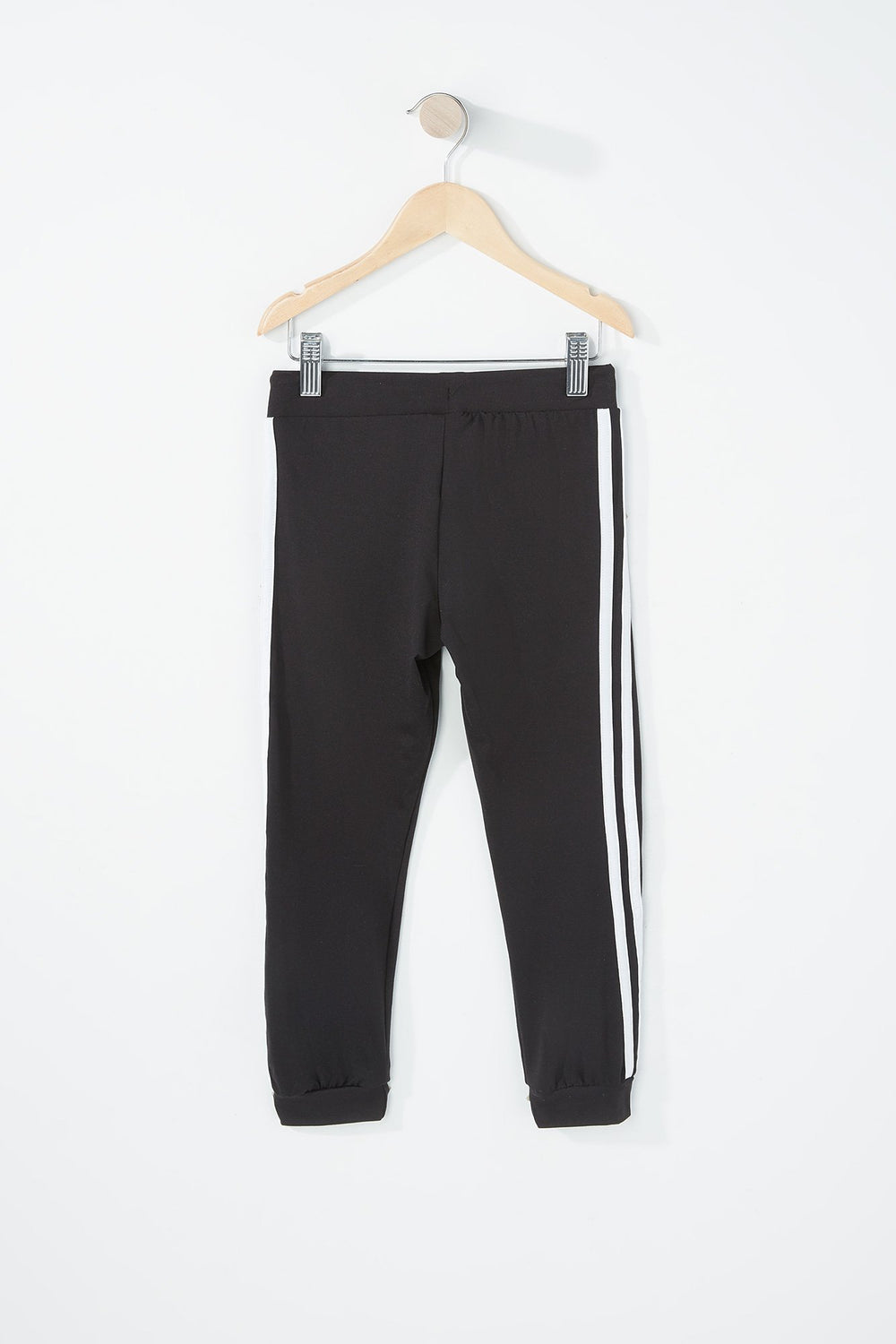 Kids Girls Printed Side Stripe Legging Black