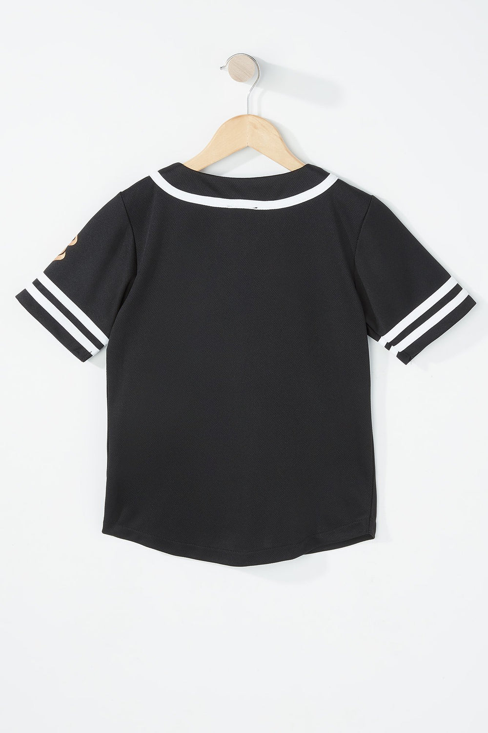 Kids Girls Rocawear Button-Up Varsity Striped Mesh Jersey Black
