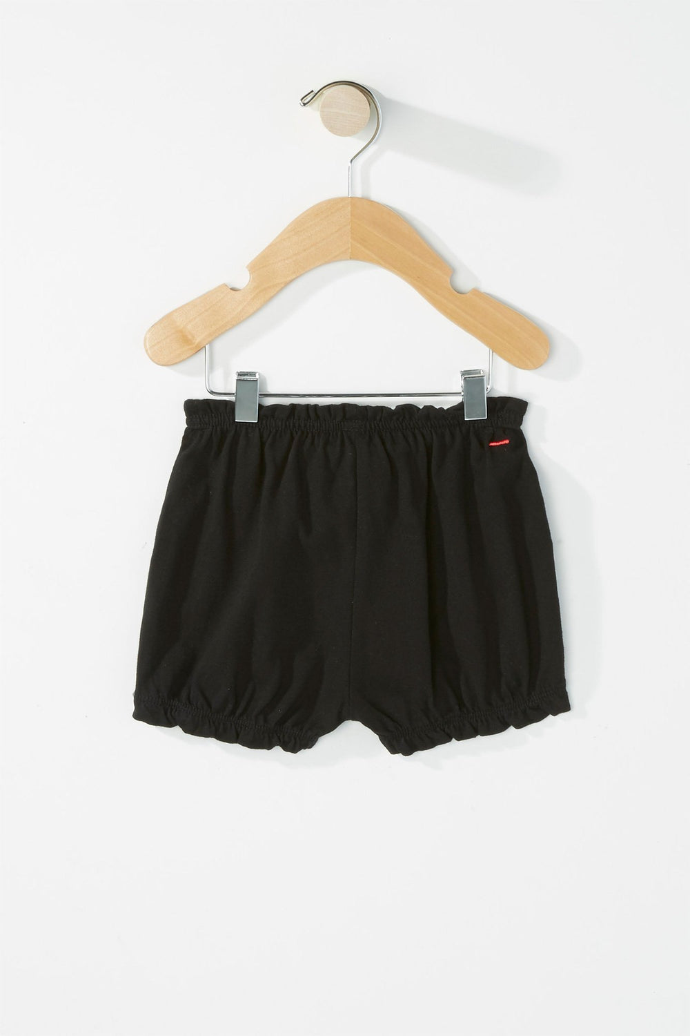 Kids Girls Ruffle Lightweight Drawstring Short Black