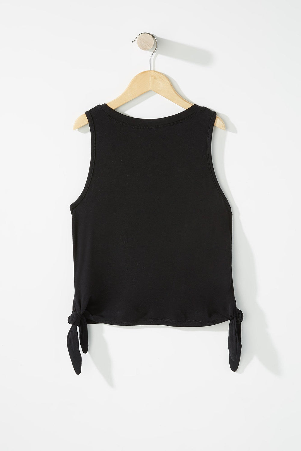 Kids Girls Self-Tie Graphic Tank Black