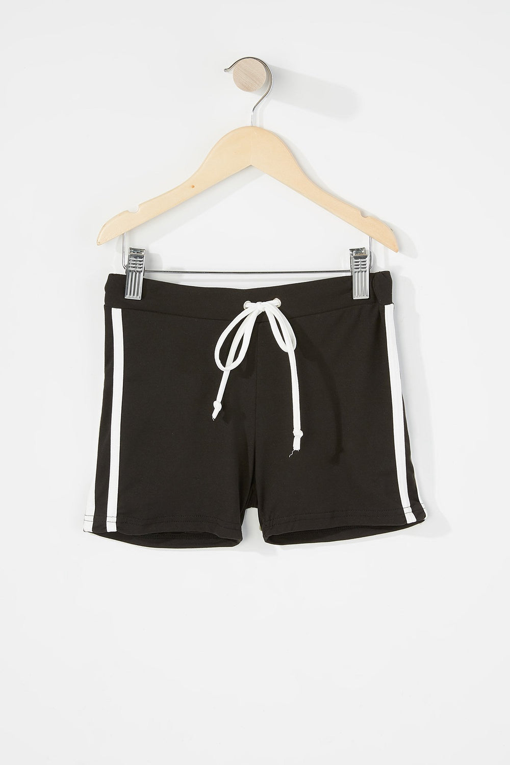 Kids Girls Side Stripe Short Black