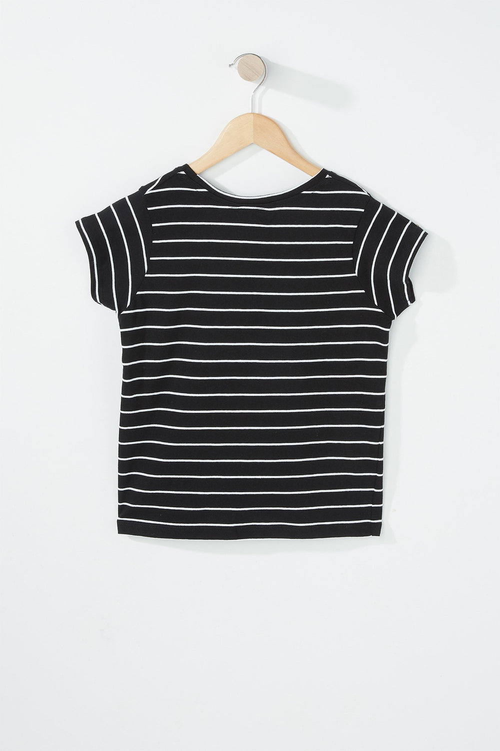 Kids Girls Striped T-Shirt Black