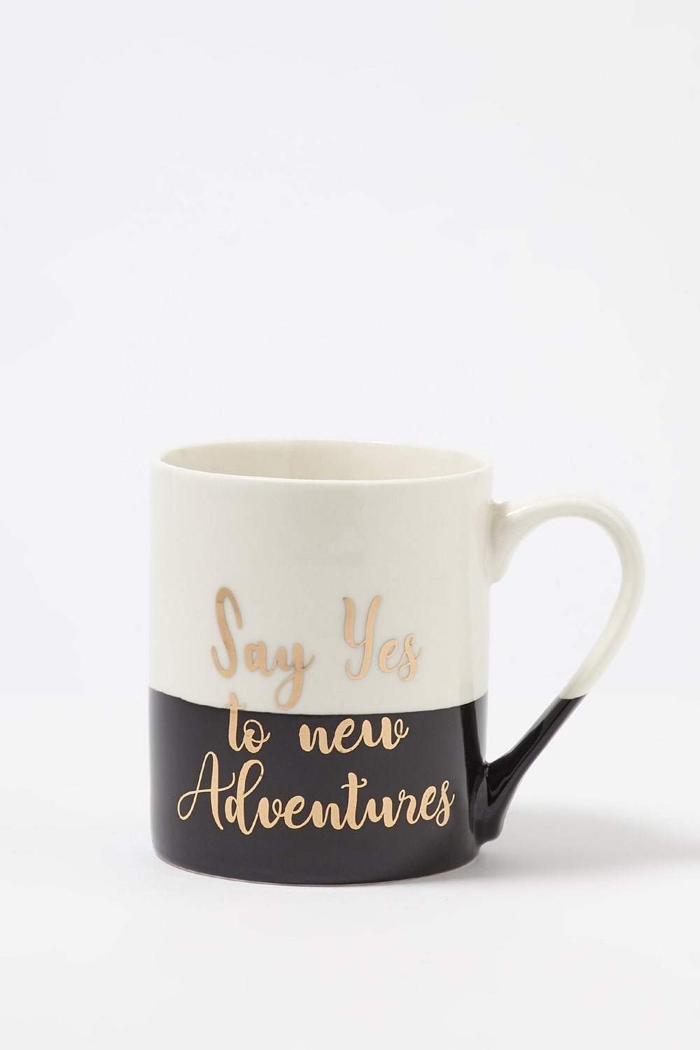 Women Yes To Adventures Graphic Mug Black with White