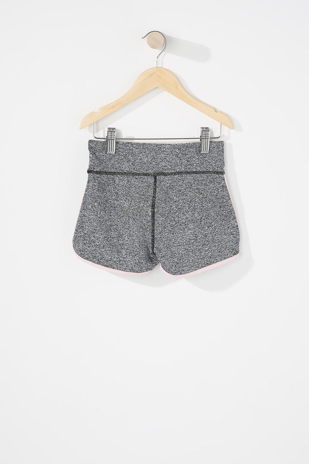 Kids Girls Banded Active Dolphin Hem Short Black with White