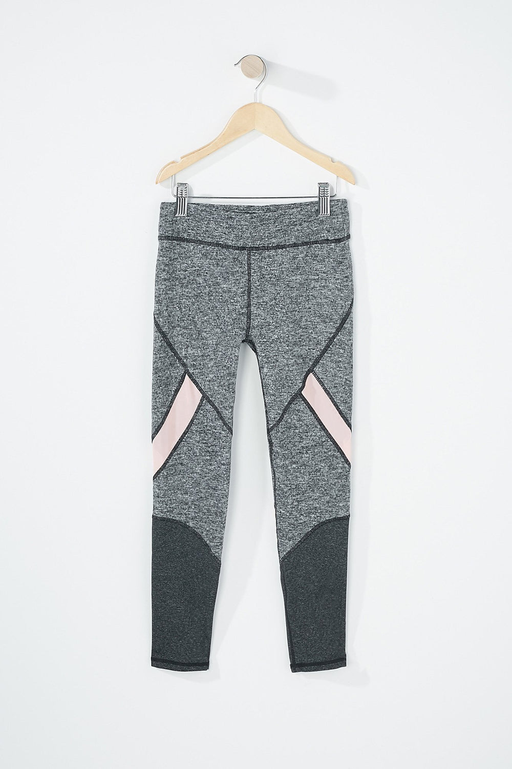 Kids Girls Mesh Contrast Active Legging Black with White