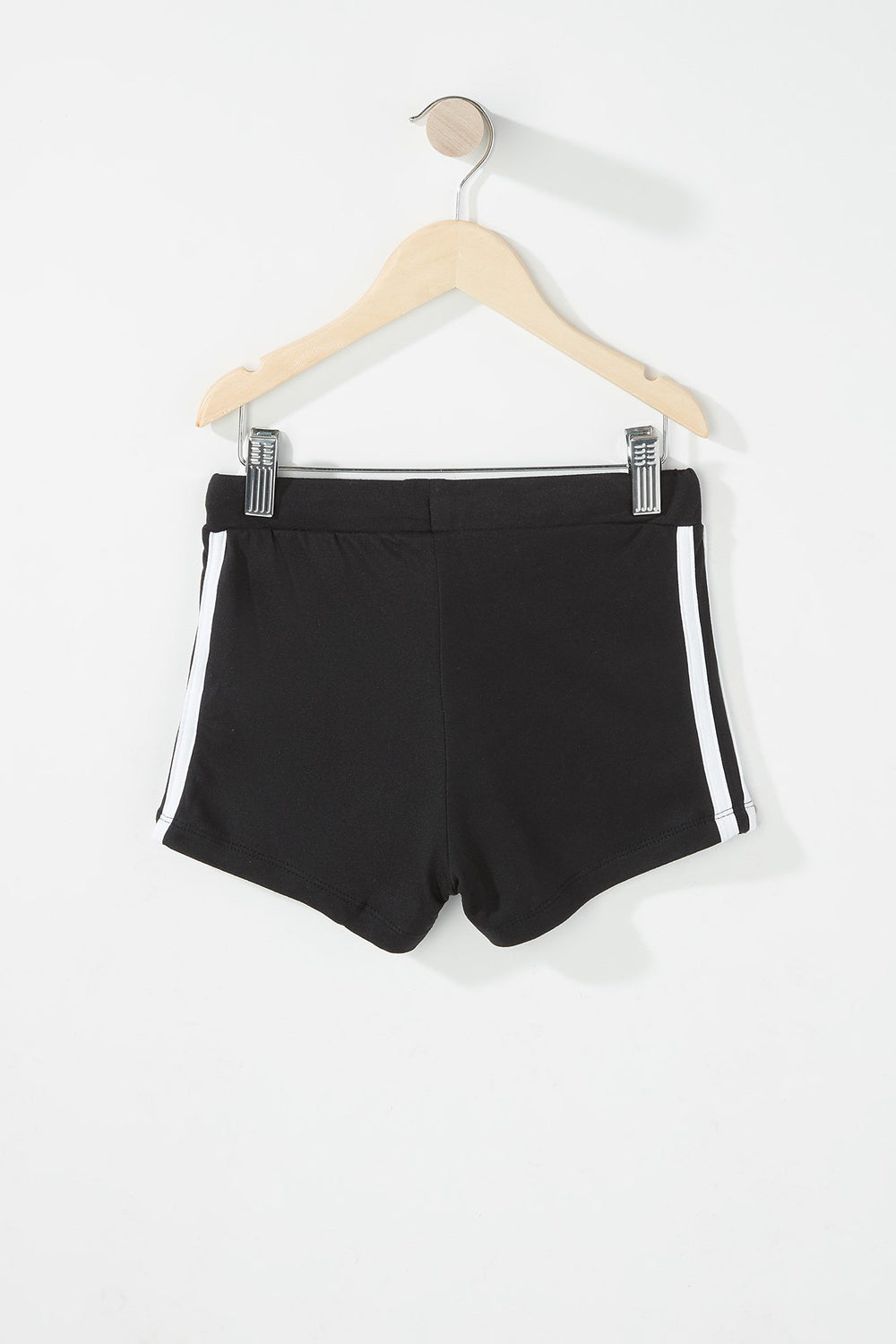 Kids Girls World Cup Side Stripe High-Rise Drawstring Short Black with White