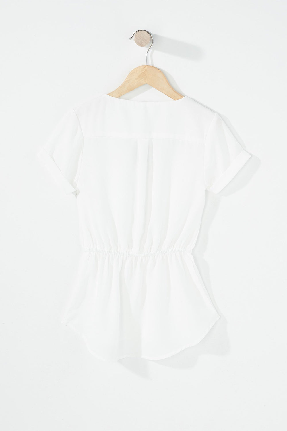 Kids Blouse à taille coulissante avec fermeture à glissière pour fille Blanc cassé