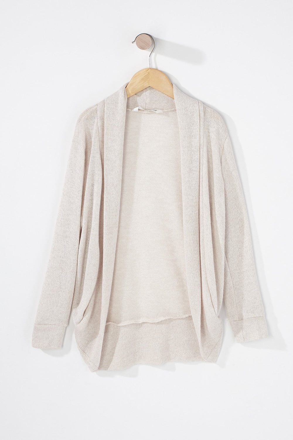 Kids Cardigan ouvert de base en tricot pour fille Blanc cassé