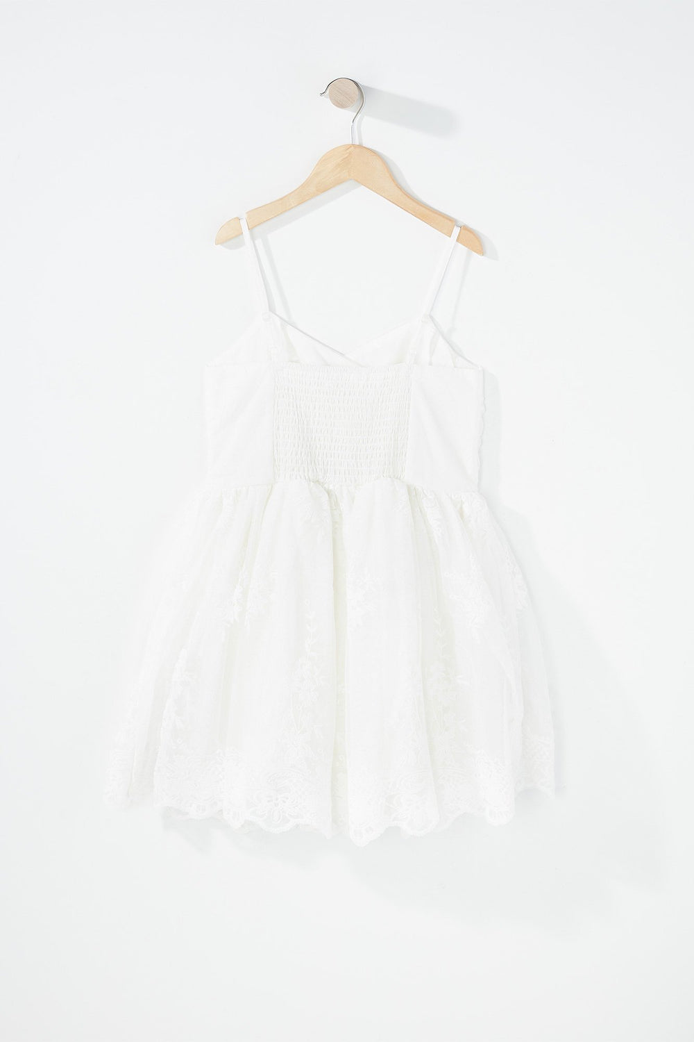 Kids Robe ballerine cache-cur plissée en dentelle pour fille Blanc cassé