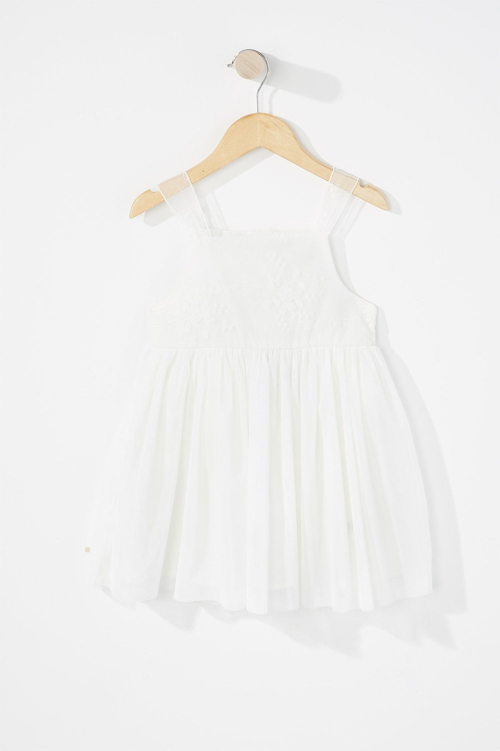 Kids Robe en dentelle avec tulle pour bébé fille Blanc cassé