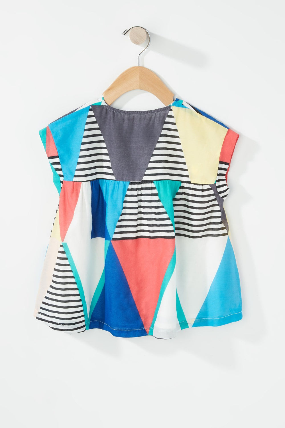 Kids Robe rayée à blocs de couleurs pour bébé fille Blanc cassé