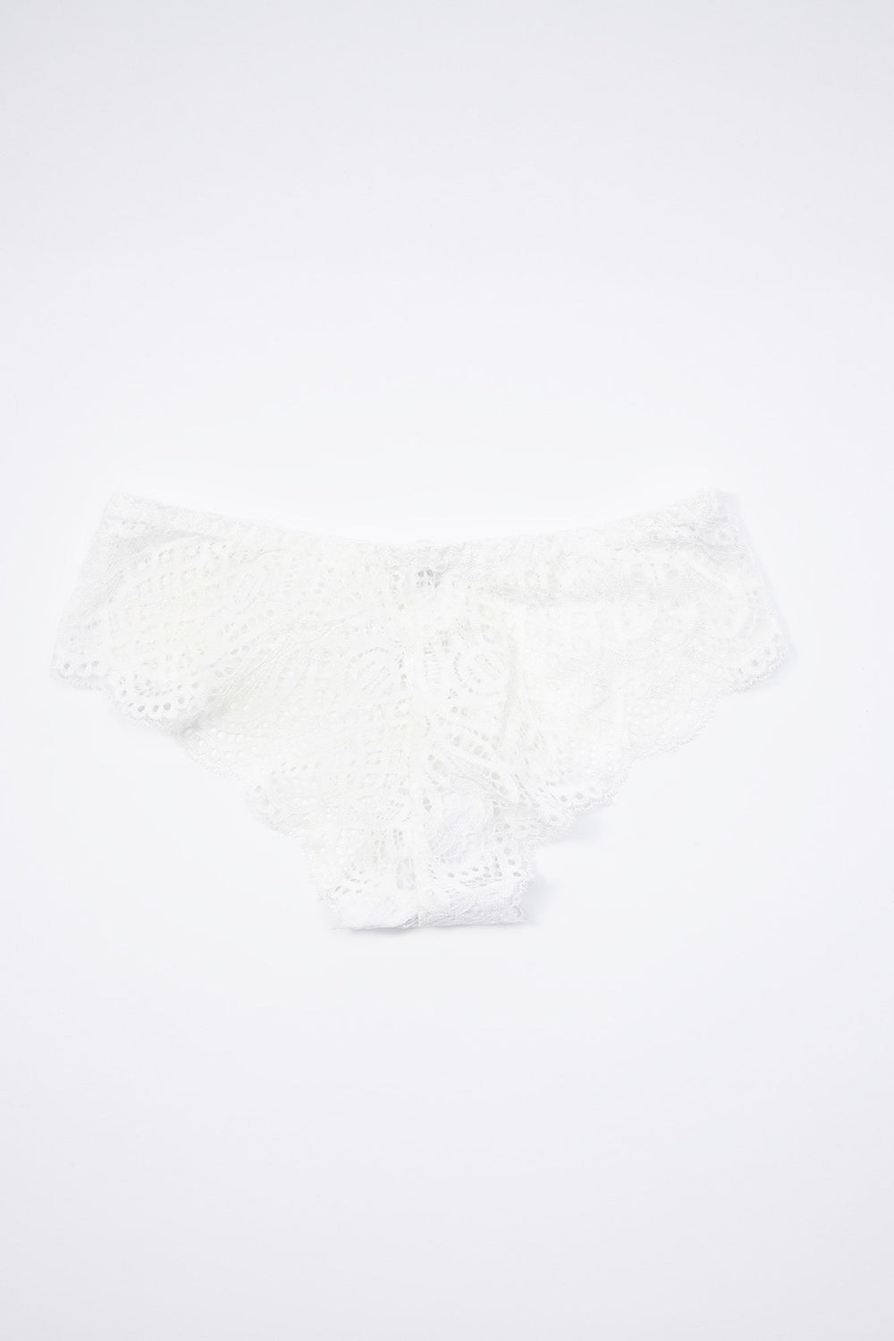 Women Culotte en dentelle à taille montante Blanc