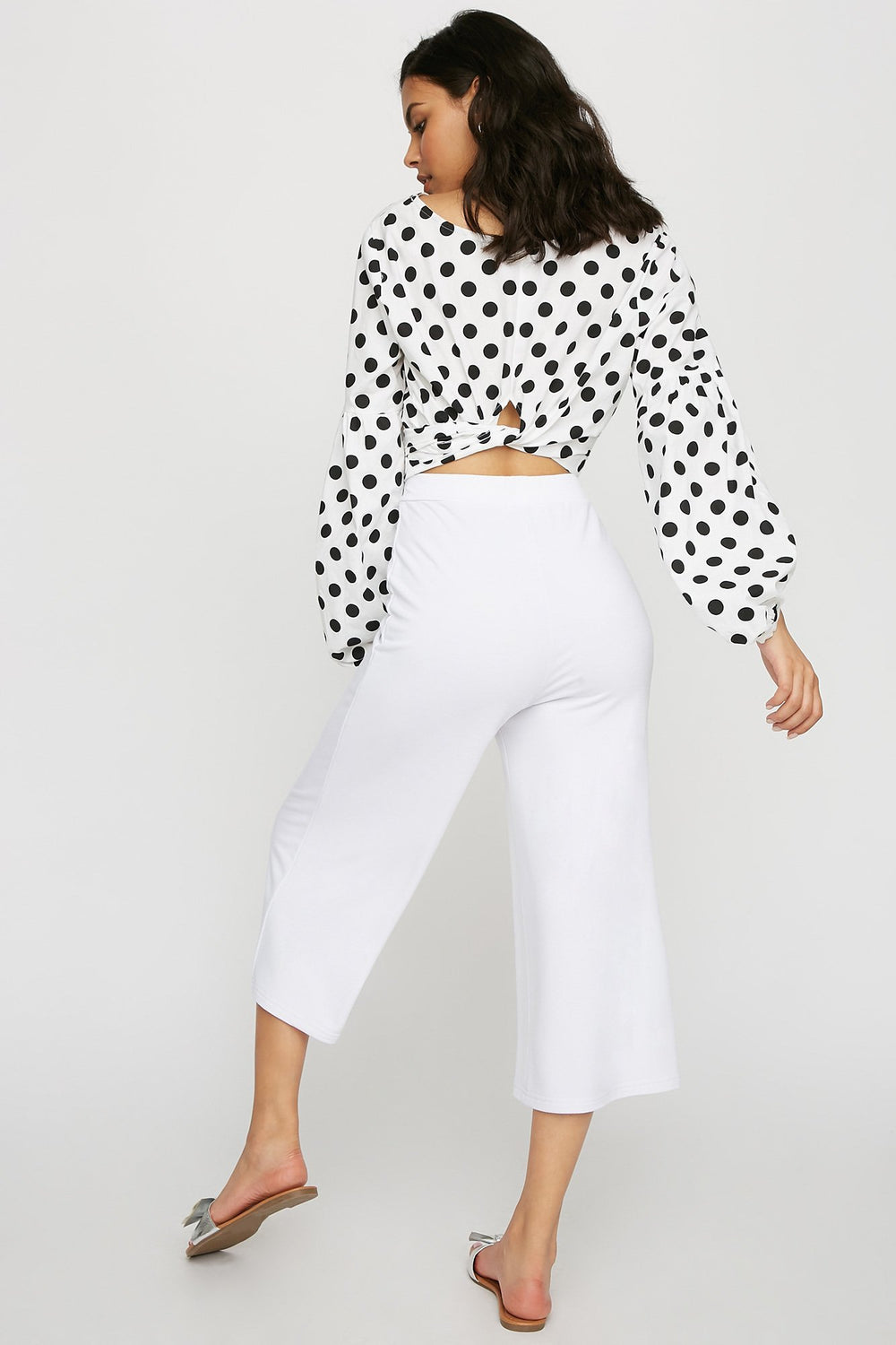 Women Jupe-culotte douce à taille haute Blanc