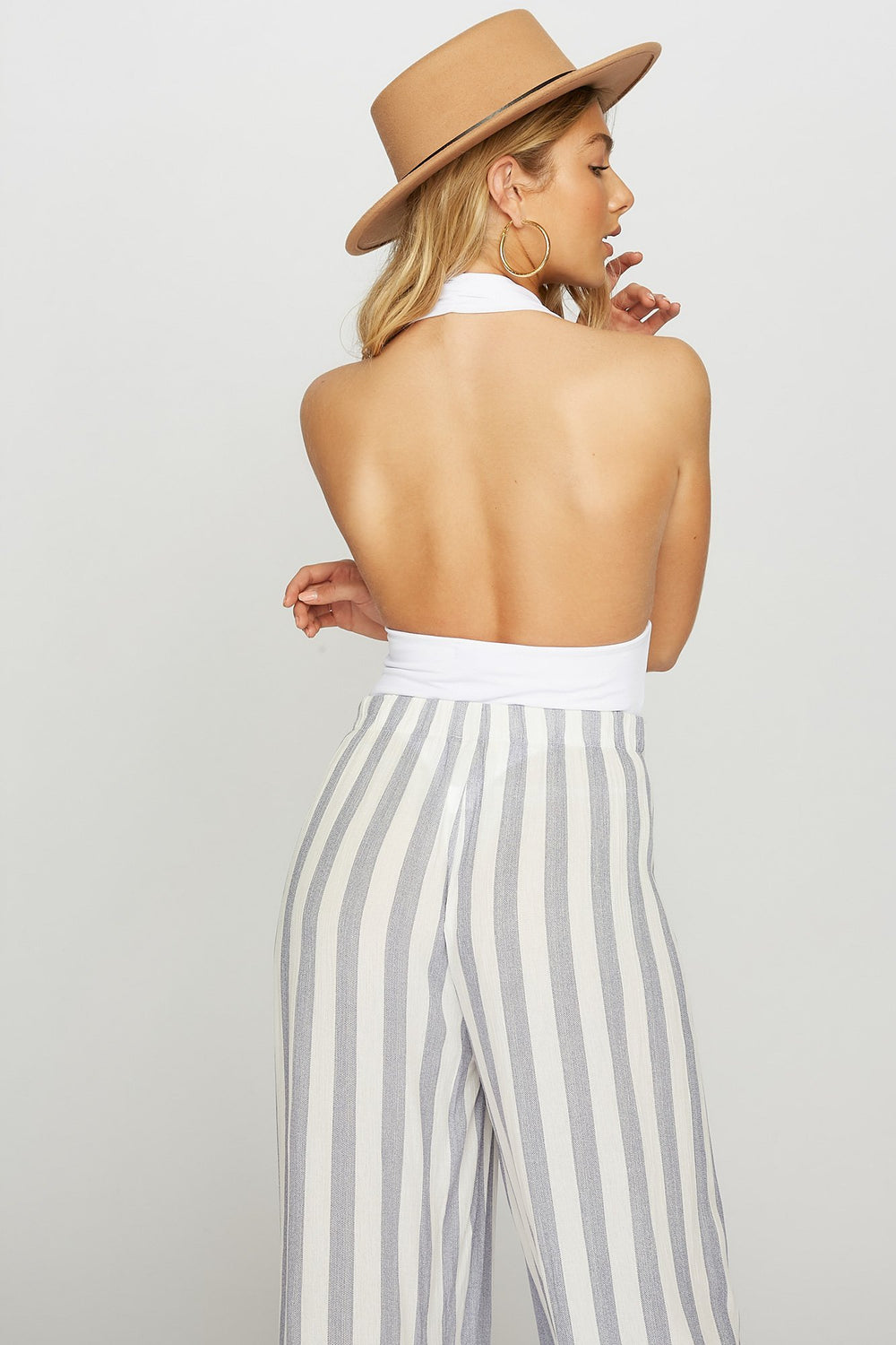 Women Maillot bain-de-soleil à dos ouvert et décolleté plongeant Blanc