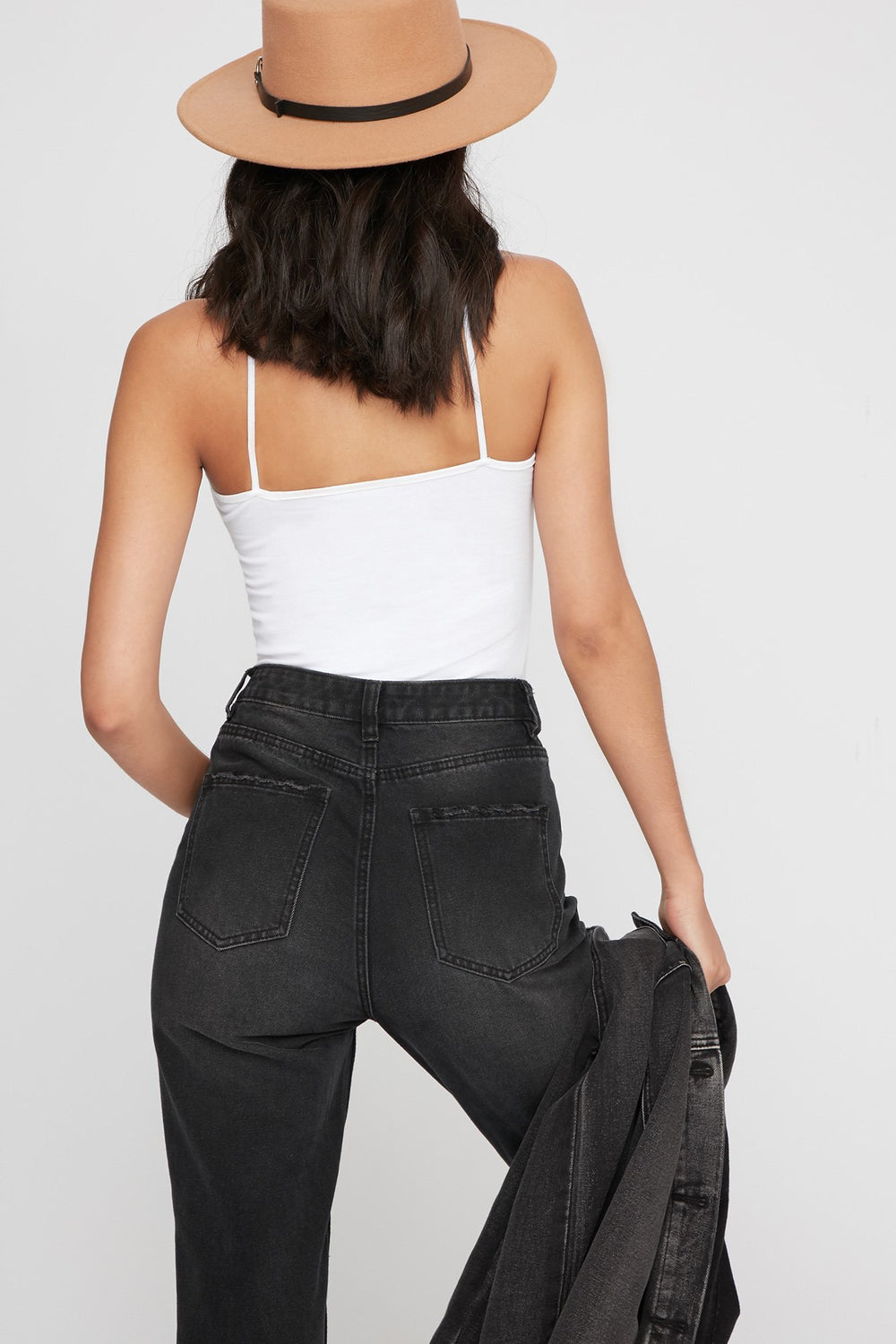 Women Camisole longue de base à encolure arrondie Blanc