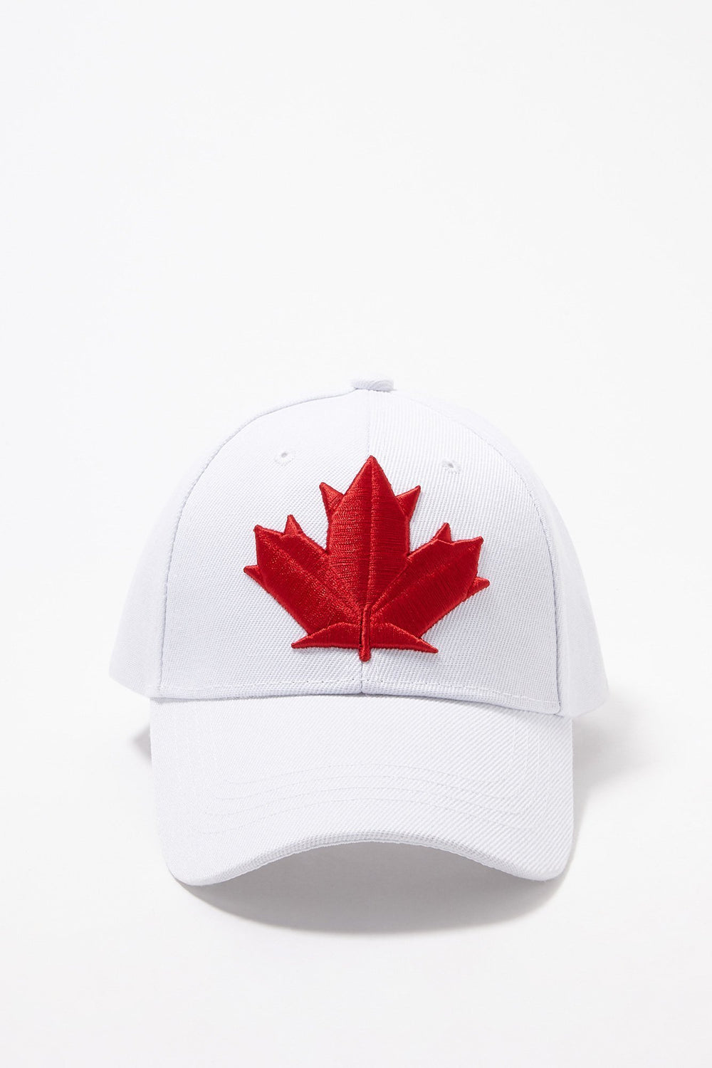 Women Casquette à motif brodé Feuille d'érable Canada Blanc