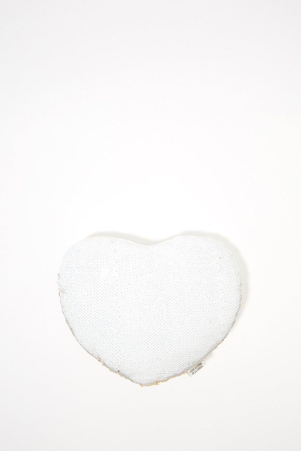 Women Coussin coeur avec paillettes réversibles Blanc