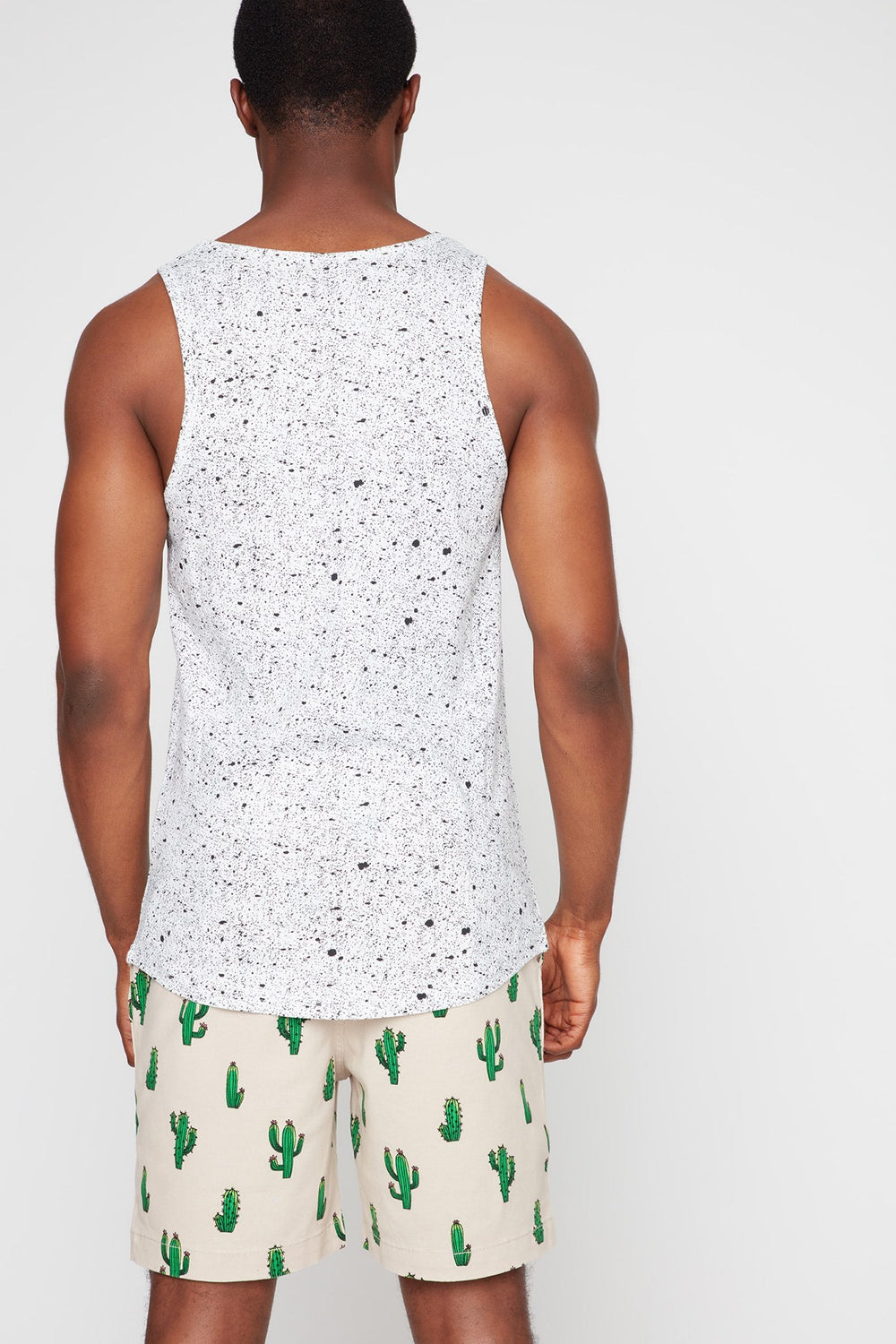 Men Débardeur à imprimé Vibes avec éclaboussures de peinture Blanc