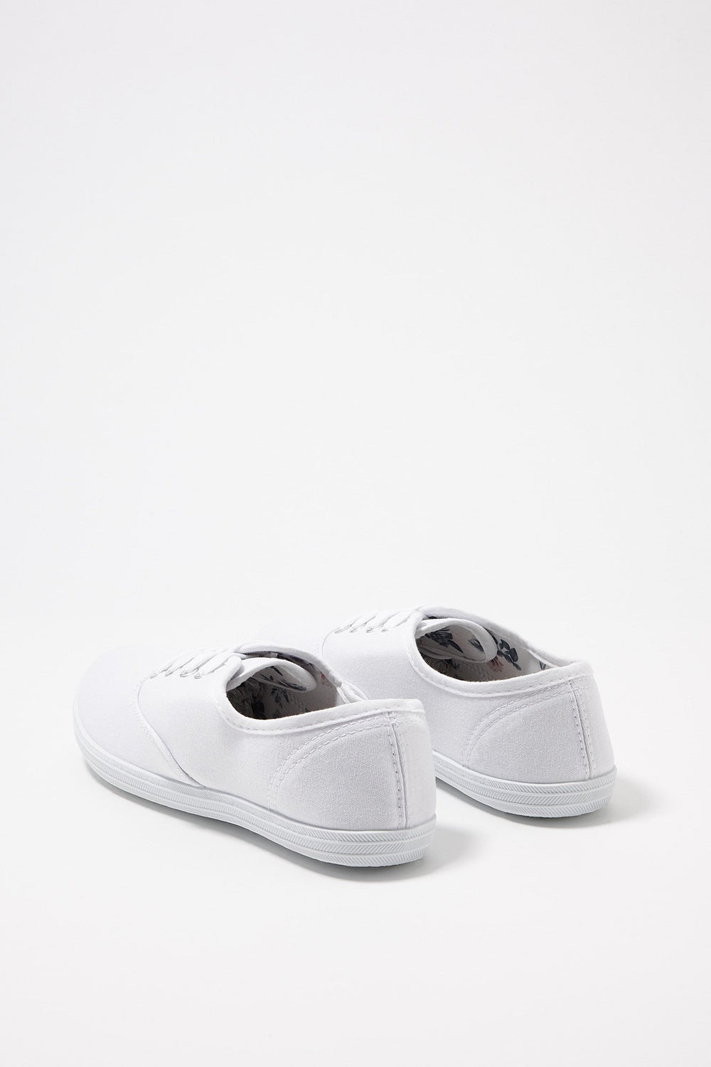 Women Espadrilles en toile lacées classiques Blanc