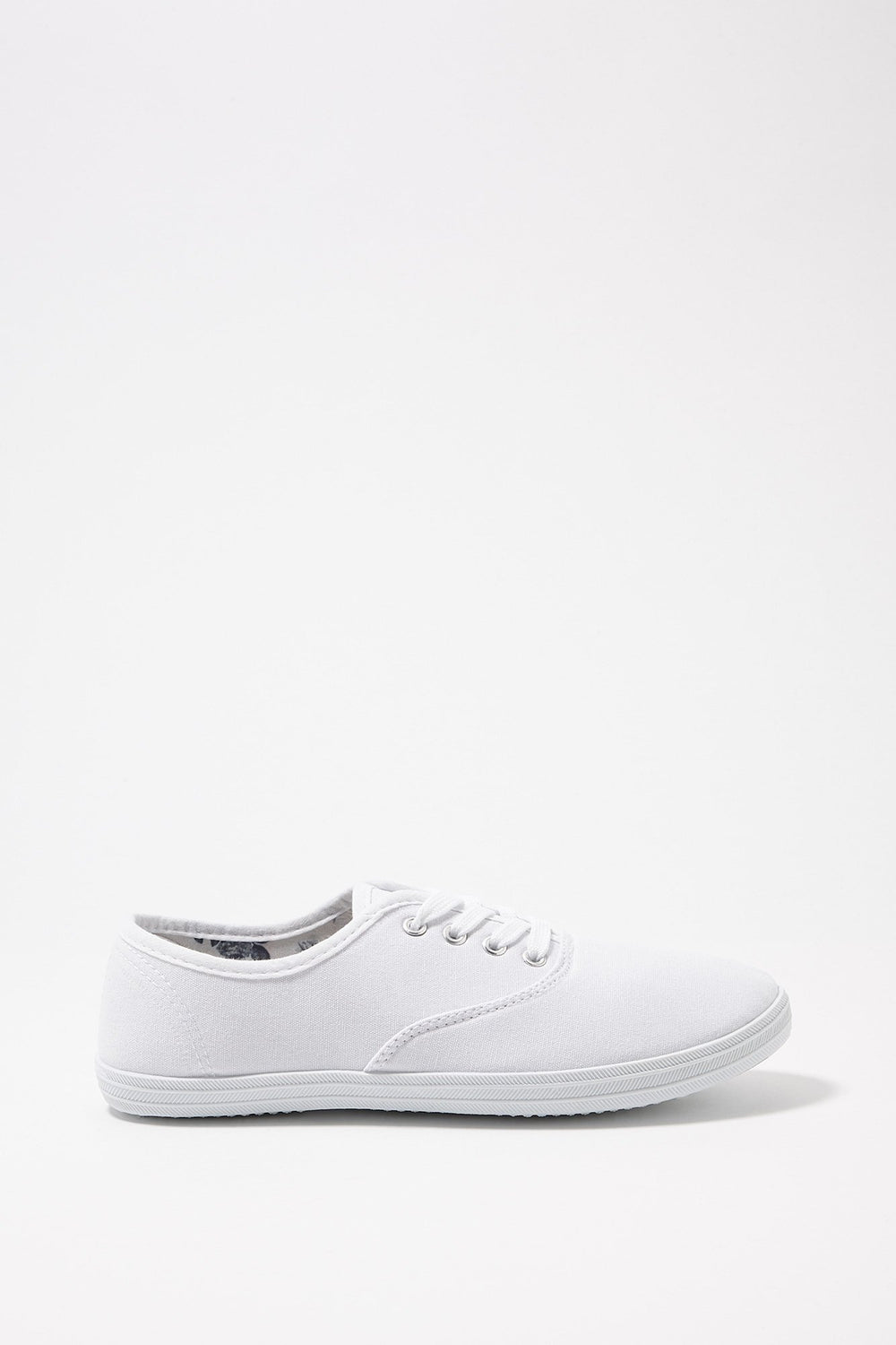 Women Espadrilles en toile lacées classiques Blanc