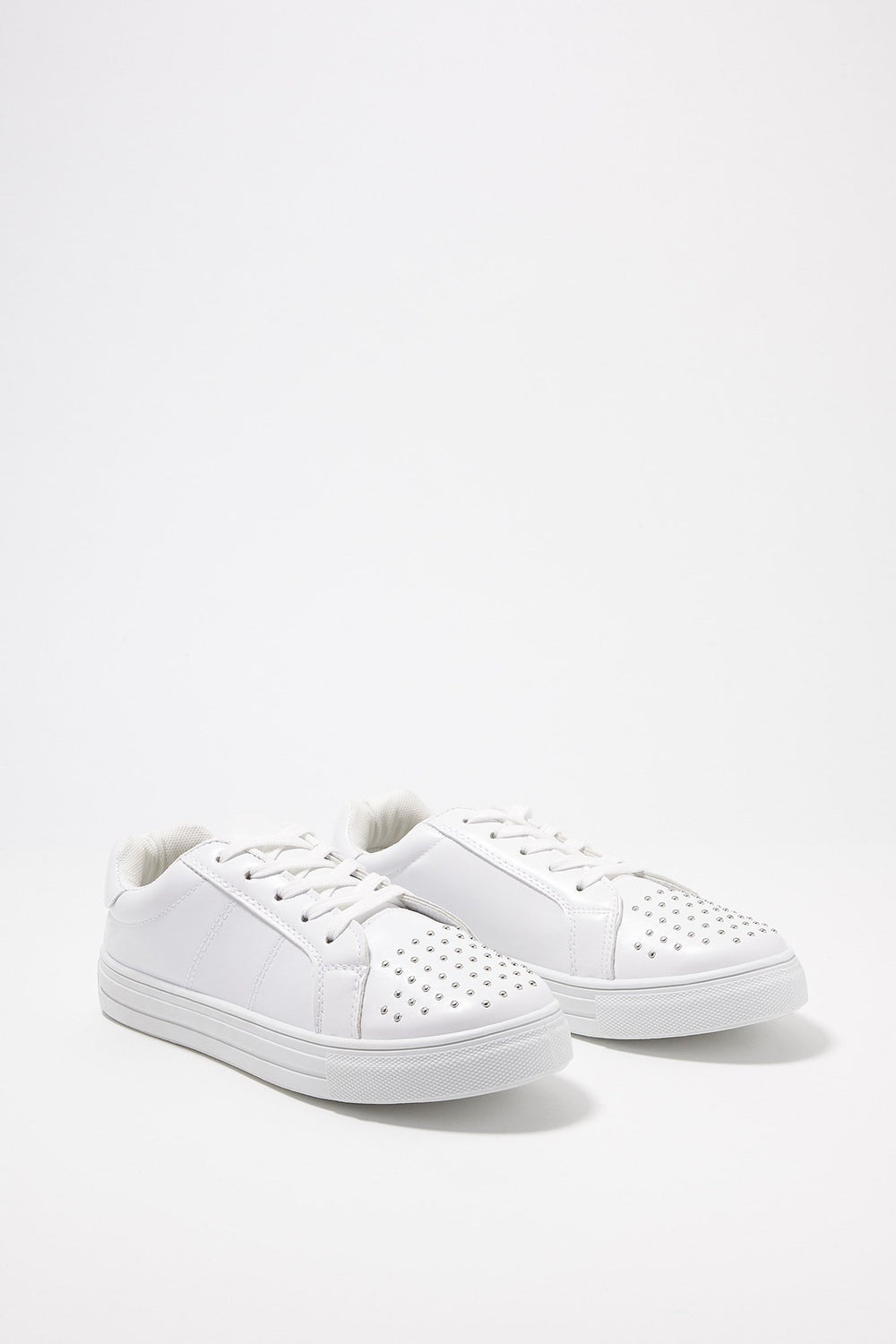 Women Espadrilles lacées cloutées Blanc