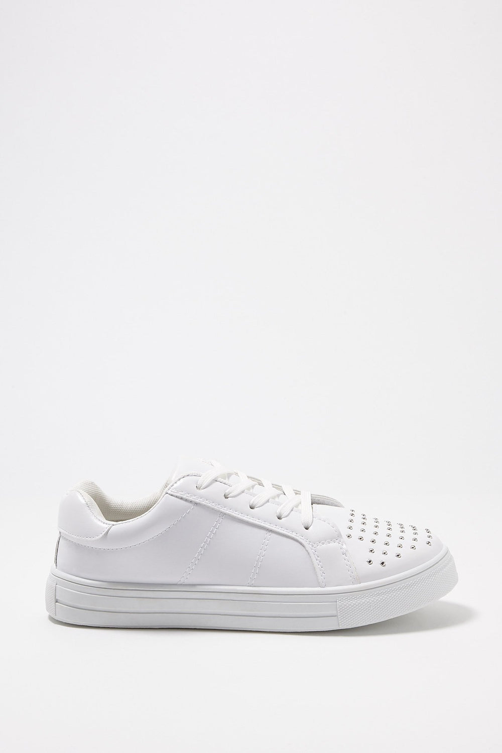 Women Espadrilles lacées cloutées Blanc