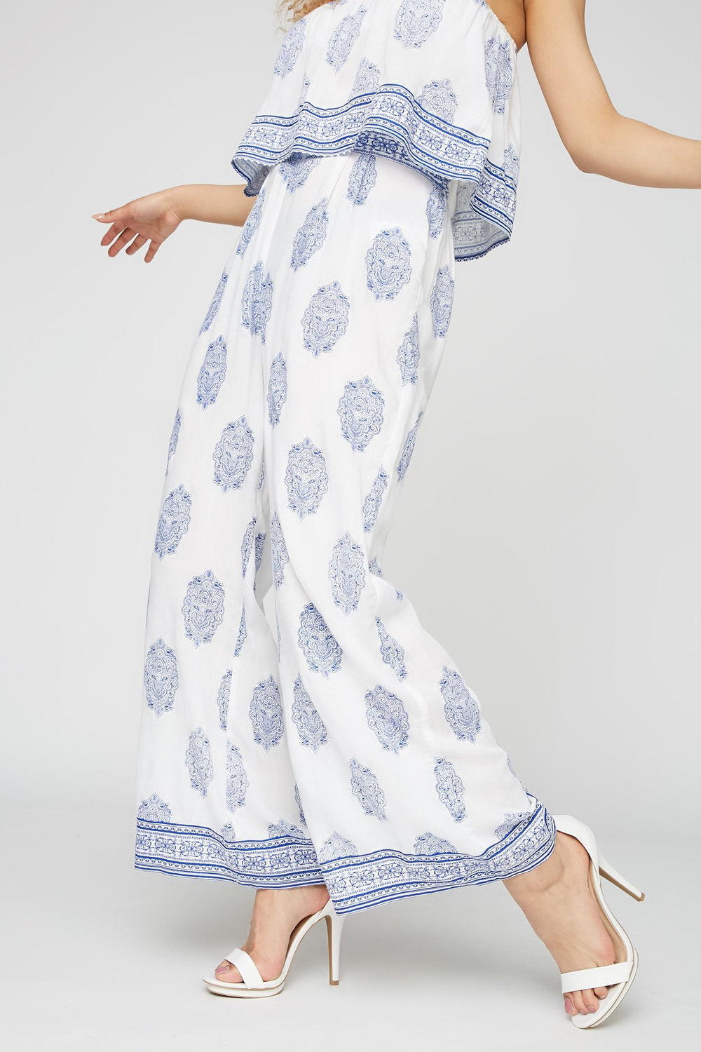 Women Jupe-culotte légère imprimée Blanc