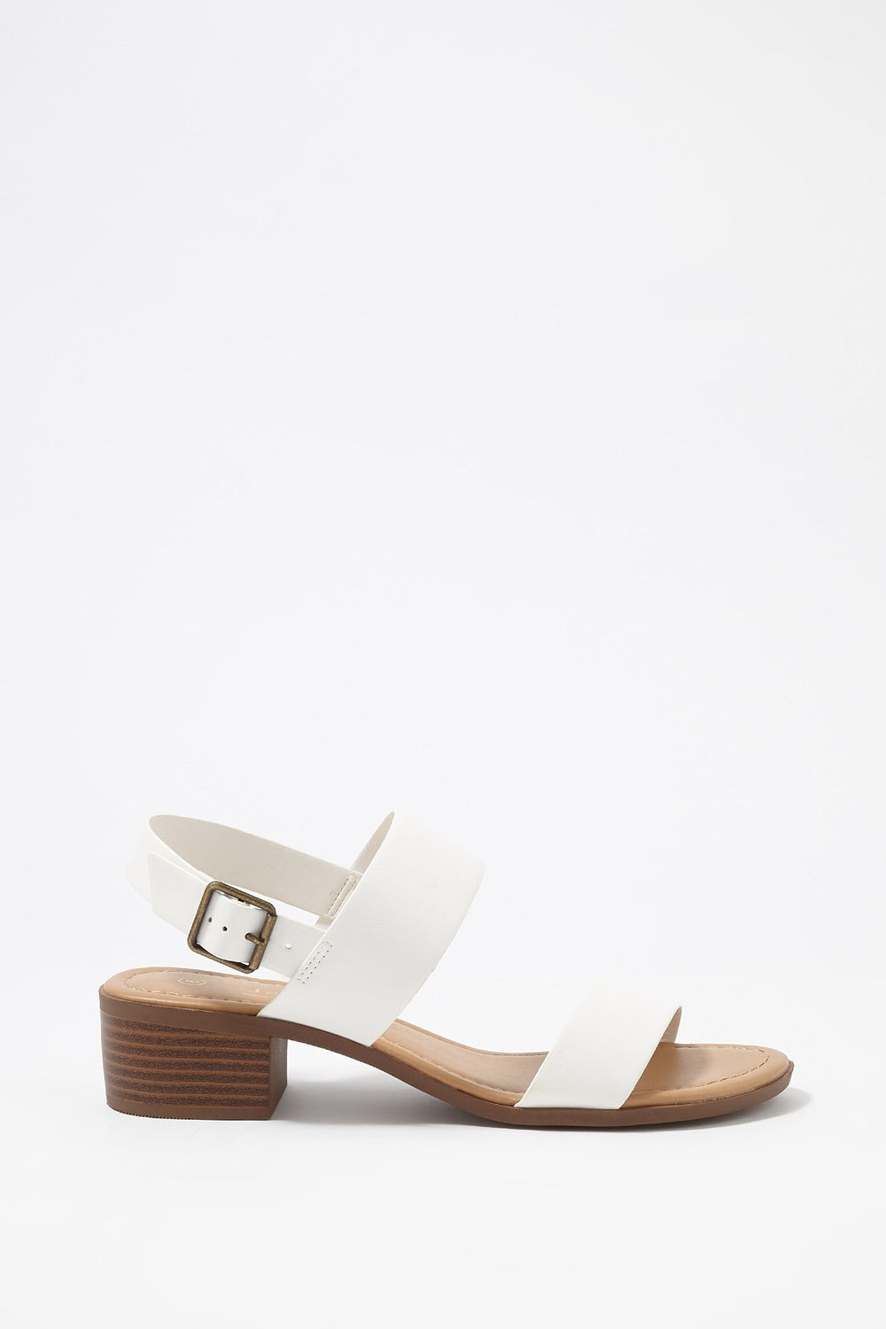 Women Sandales à talons blocs avec double bride arrière Blanc