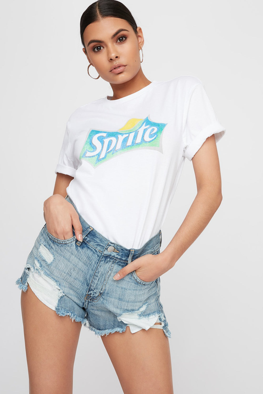 Women T-shirt à imprimé Sprite Blanc