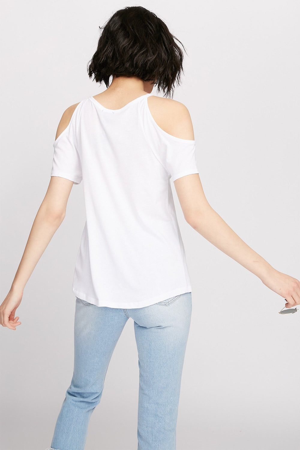Women T-shirt lacé à épaules dénudées Blanc