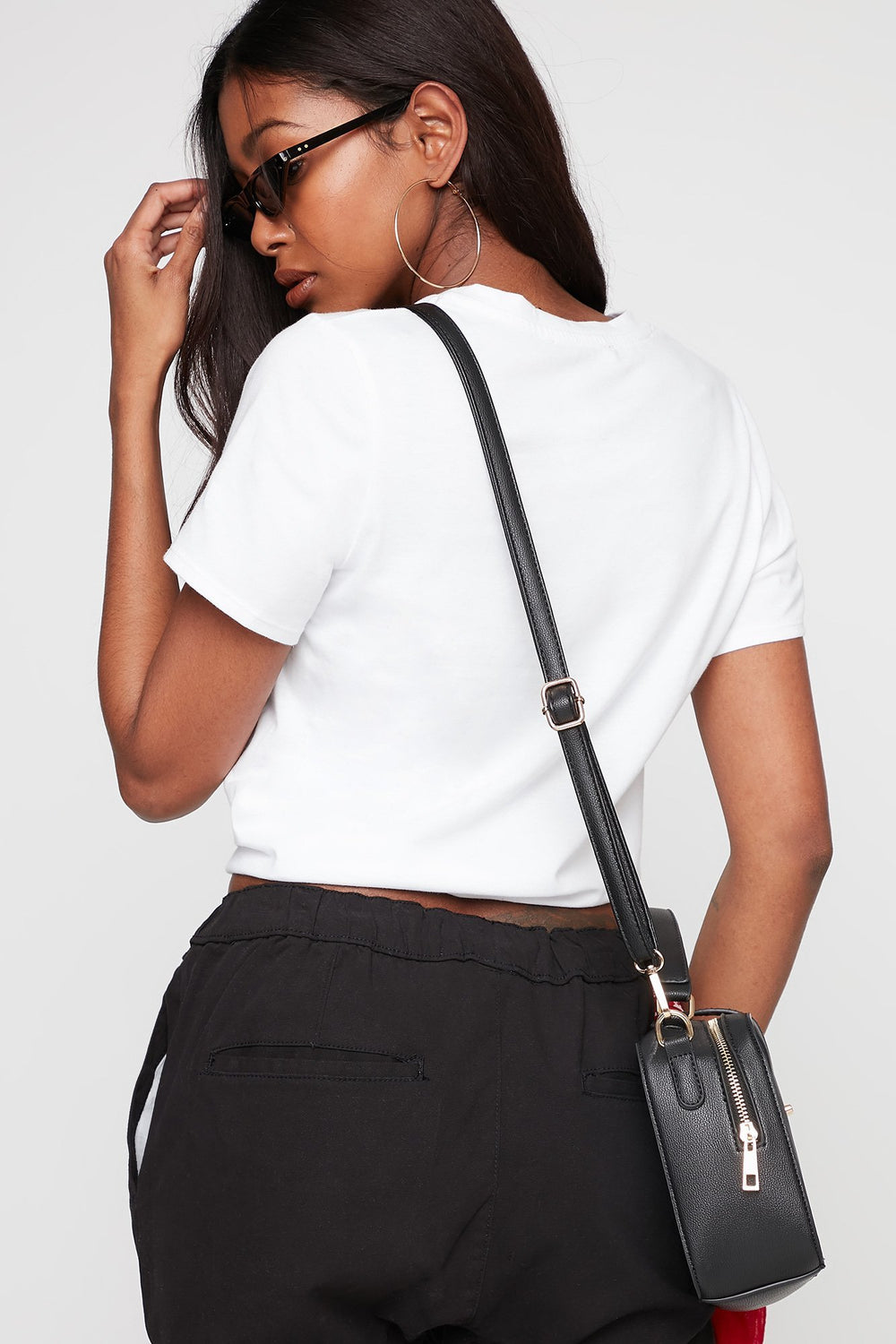 Women T-shirt noué devant à encolure dégagée avec attache Blanc