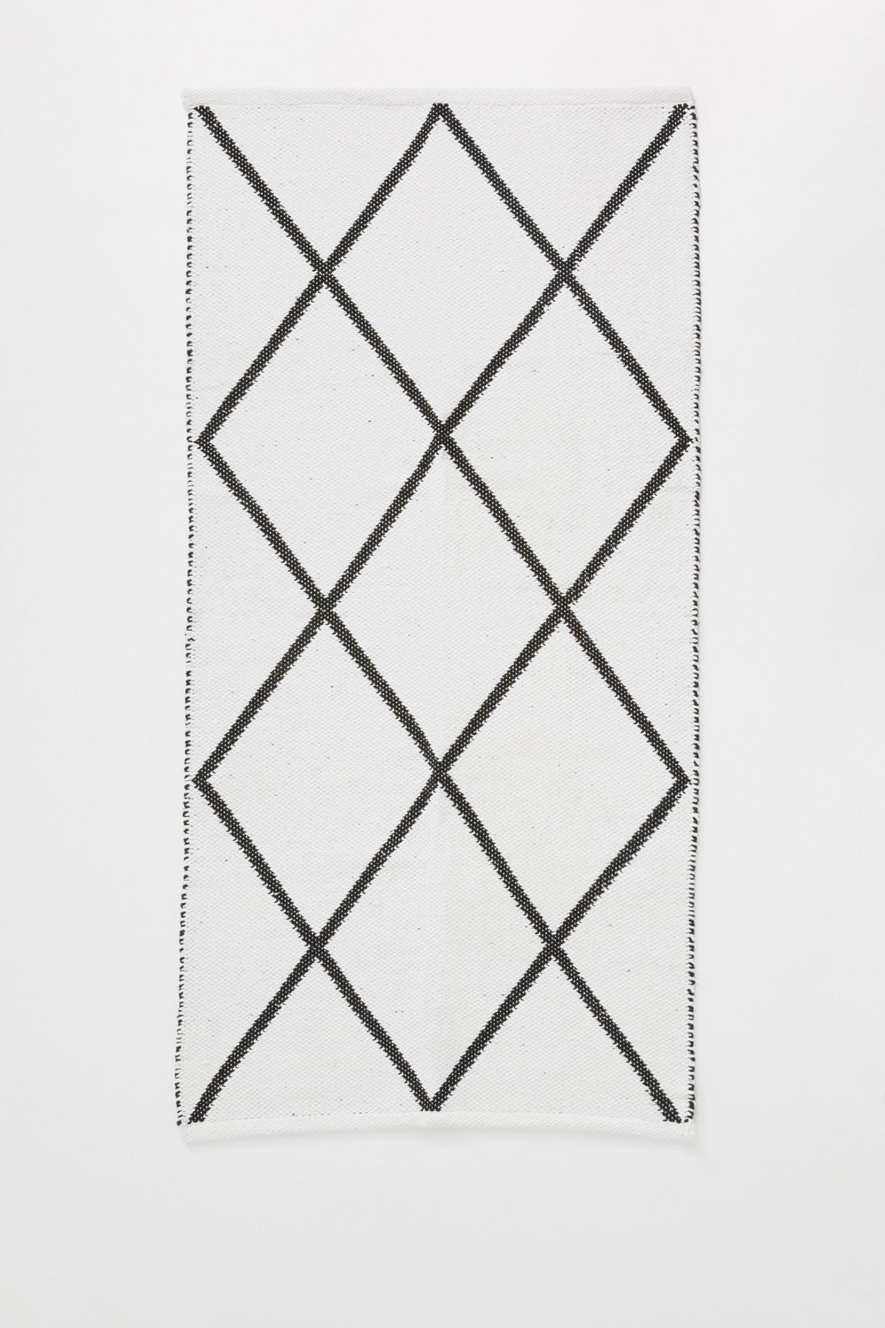 Women Tapis tissé géométrique Blanc