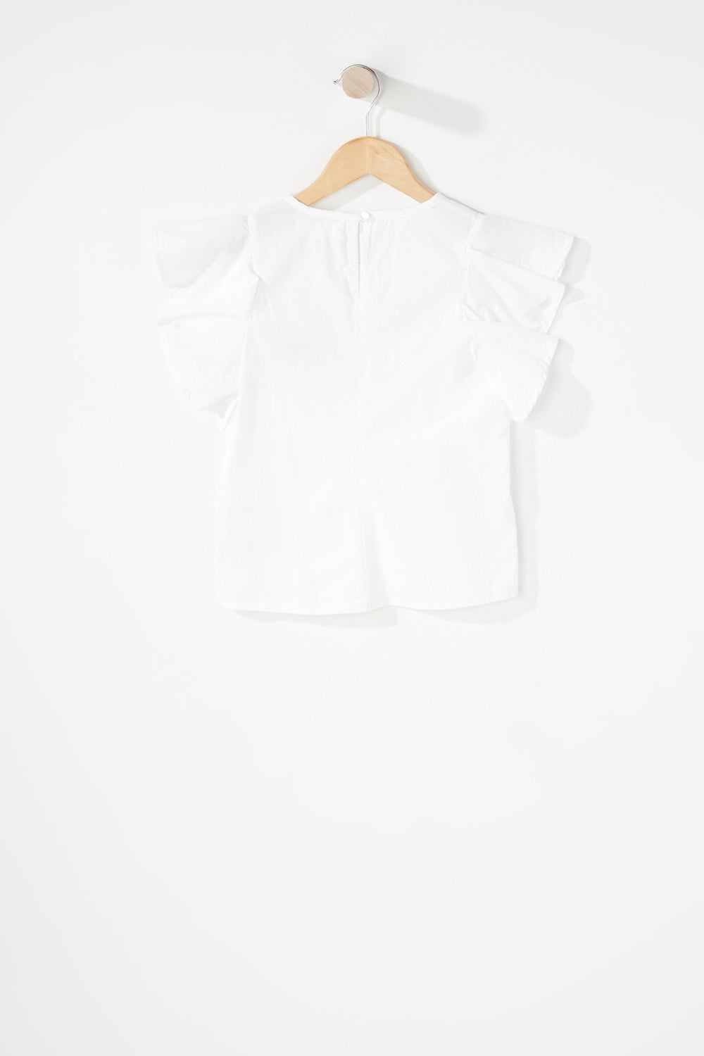 Kids Blouse volantée à col roulé pour fille Blanc