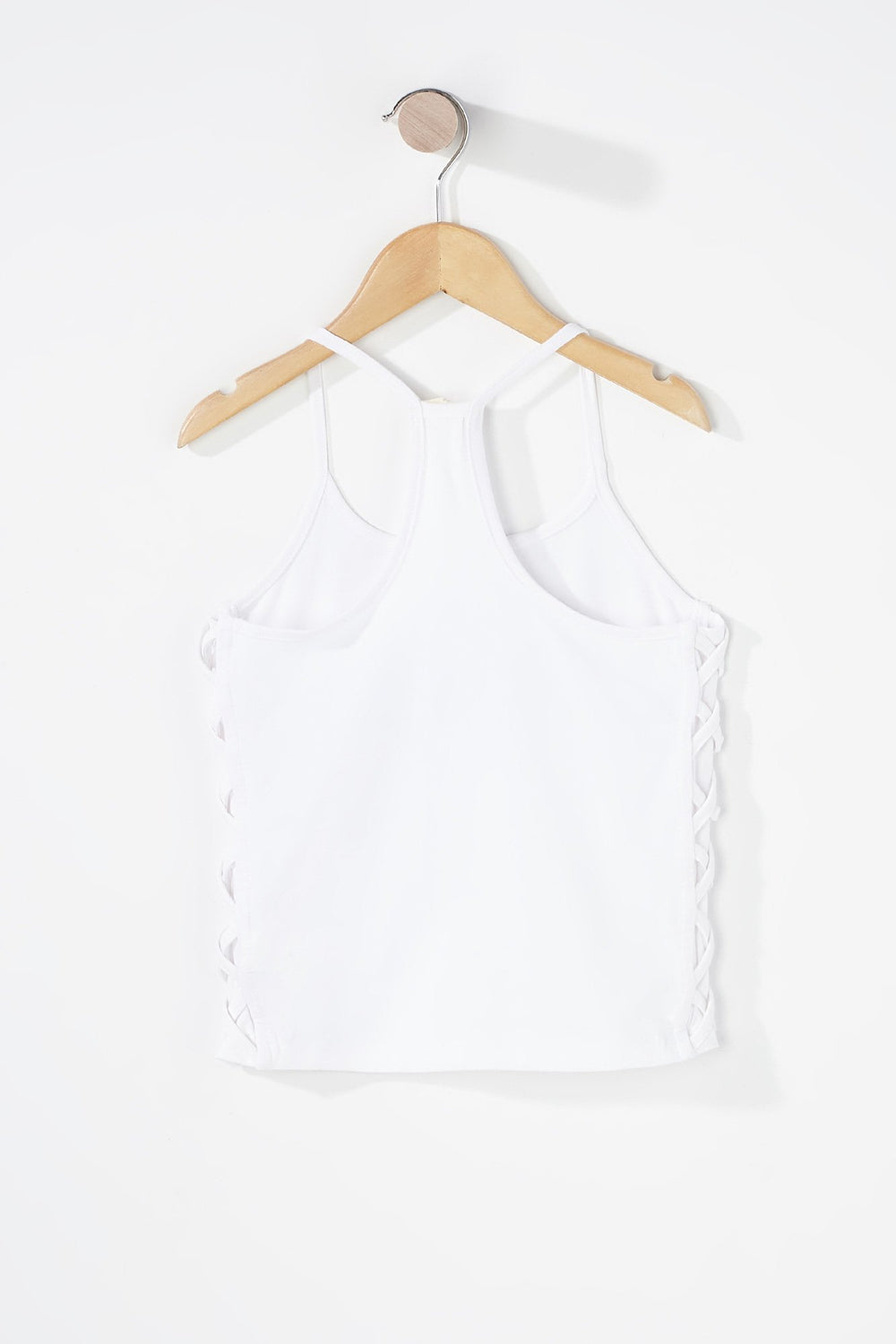 Kids Camisole à imprimé Trouble avec motif de cage sur les côtés pour fille Blanc