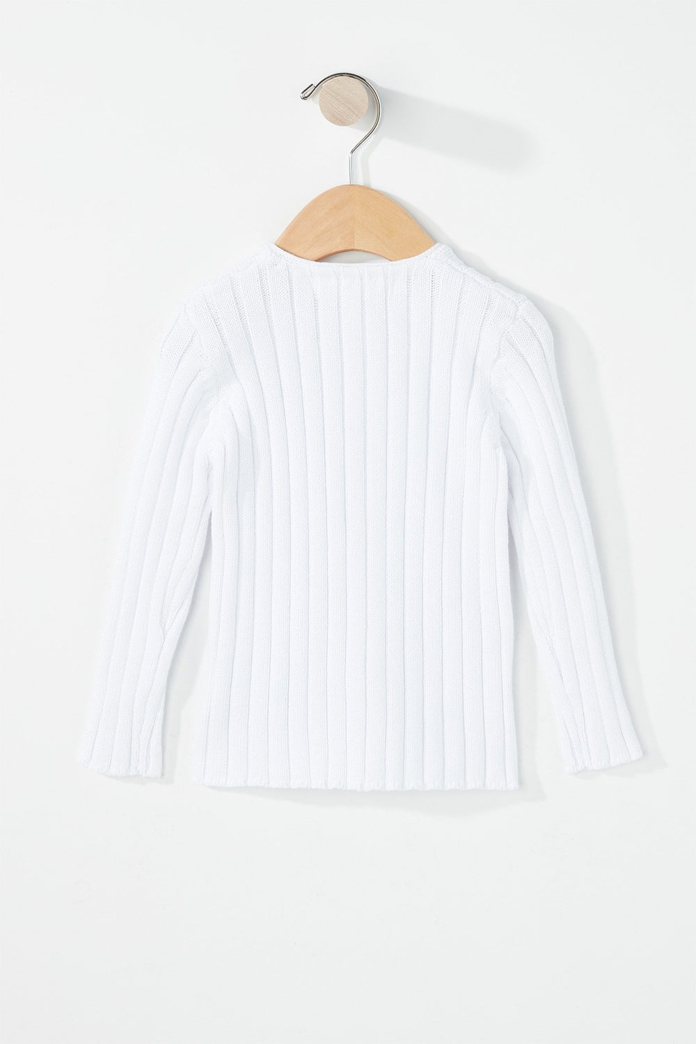 Kids Cardigan boutonné côtelé pour fille Blanc