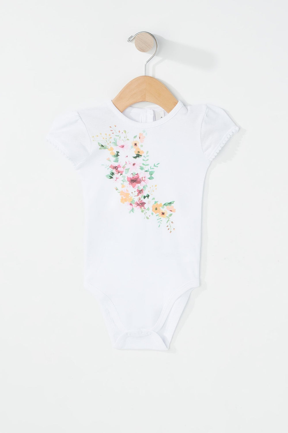 Kids Combinaison fleurie avec pompons et pampilles pour bébé fille Blanc