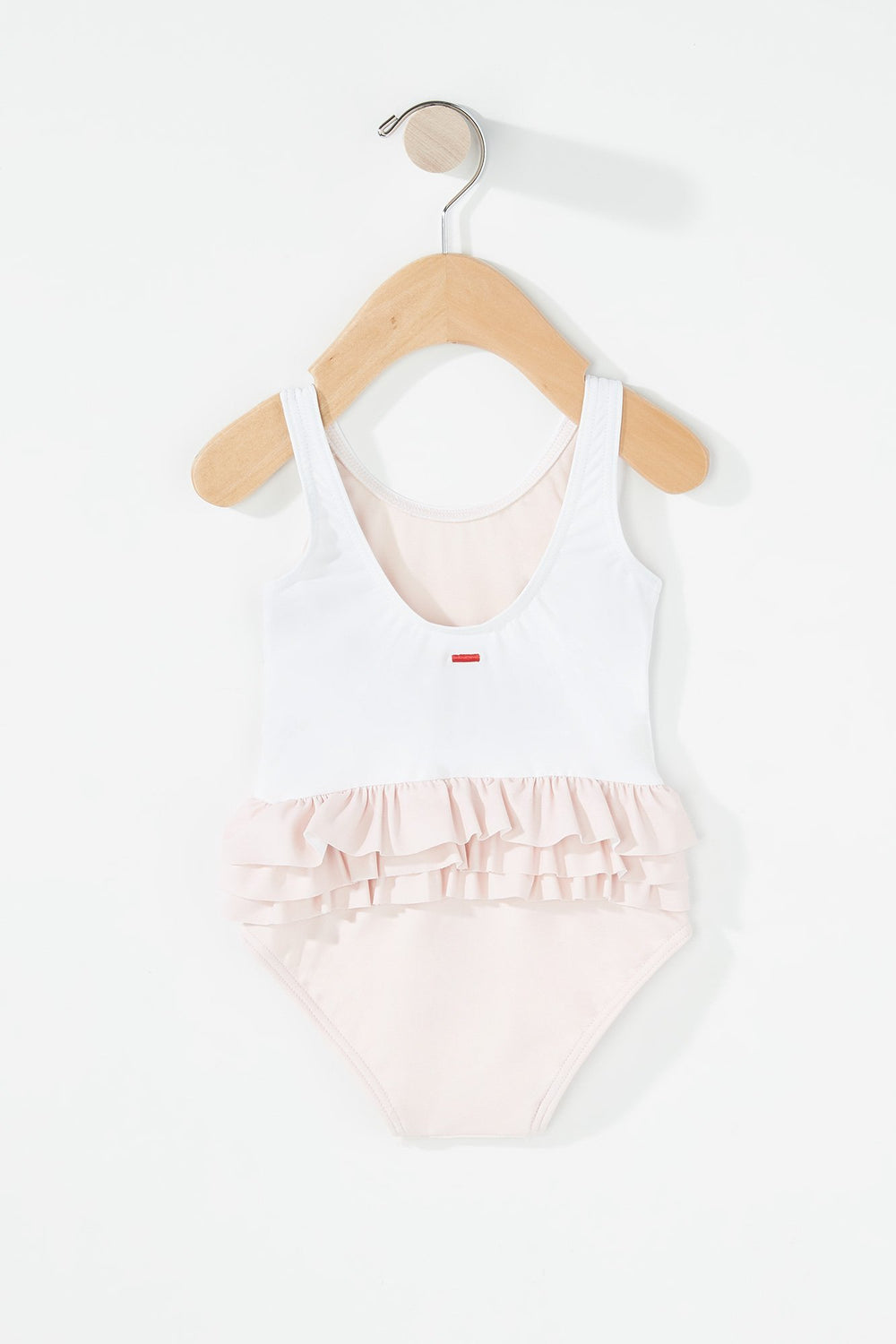 Kids Maillot de bain une-pièce volanté rayé à imprimé Oie pour bébé fille Blanc