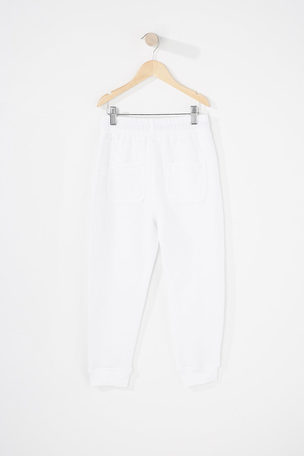 Kids Pantalon de jogging en molleton avec fermeture à glissière et taille coulissante pour garçon Blanc
