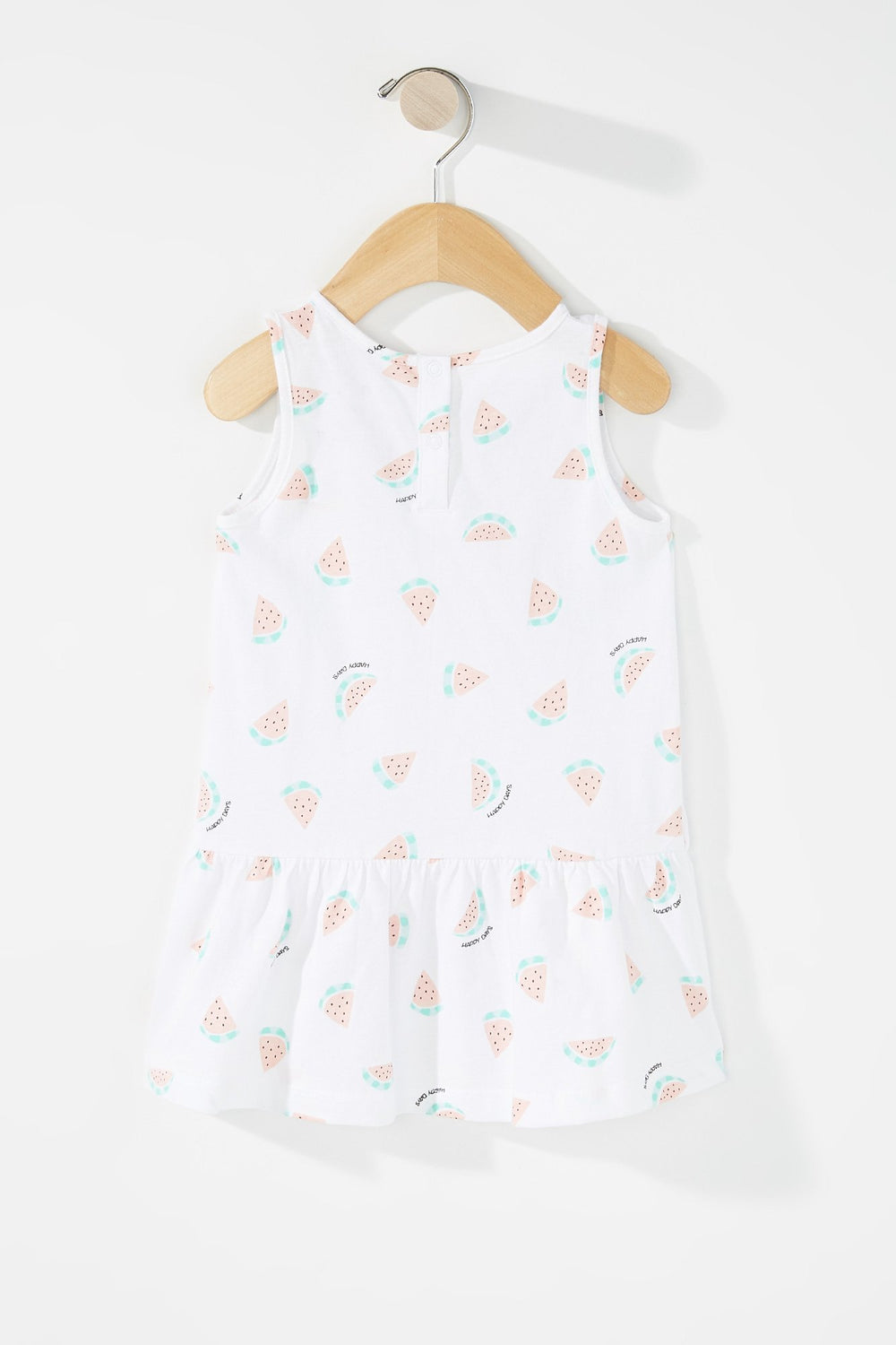 Kids Robe à basque avec poche imprimée pour bébé fille Blanc