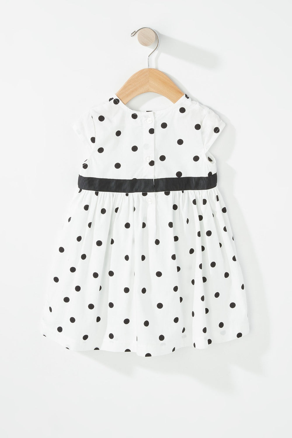 Kids Robe à pois avec ruban pour bébé fille Blanc