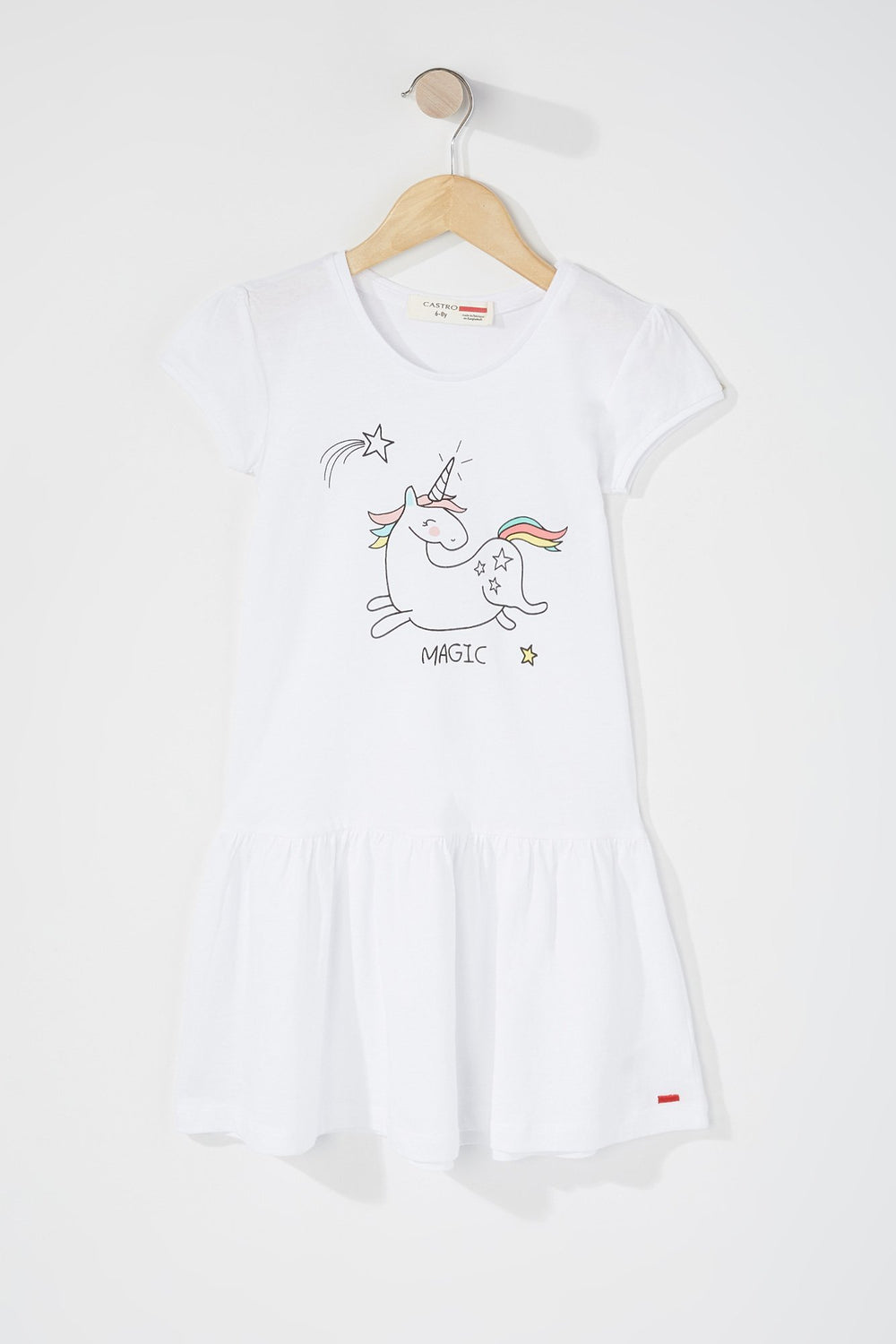 Kids Robe t-shirt à basque imprimée pour fille Blanc
