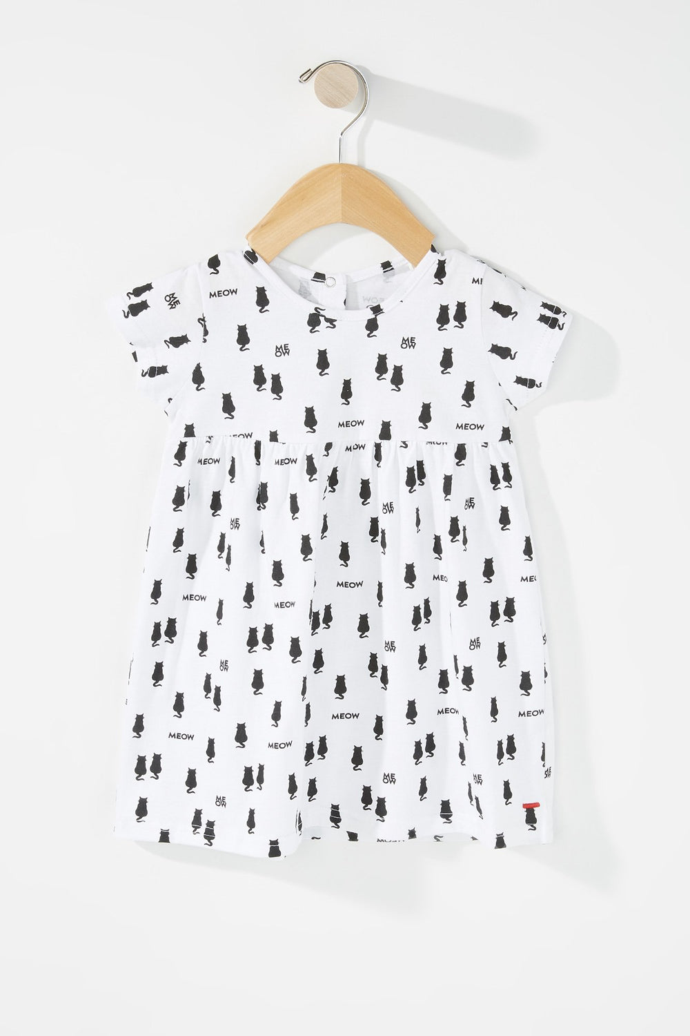 Kids Robe t-shirt à imprimé Cat Meow pour bébé fille Blanc