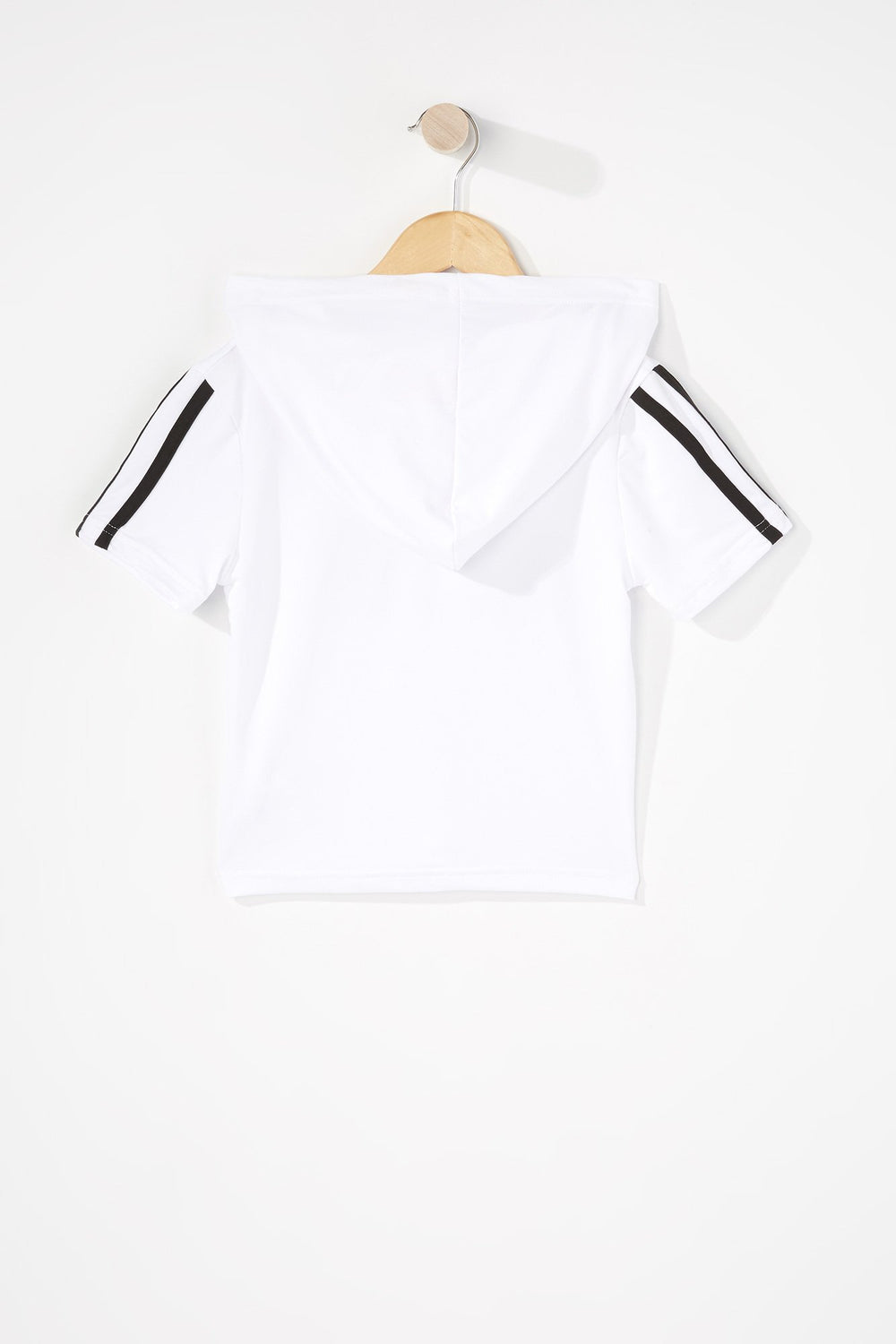 Kids T-shirt à capuchon à enfiler avec rayures latérales pour fille Blanc