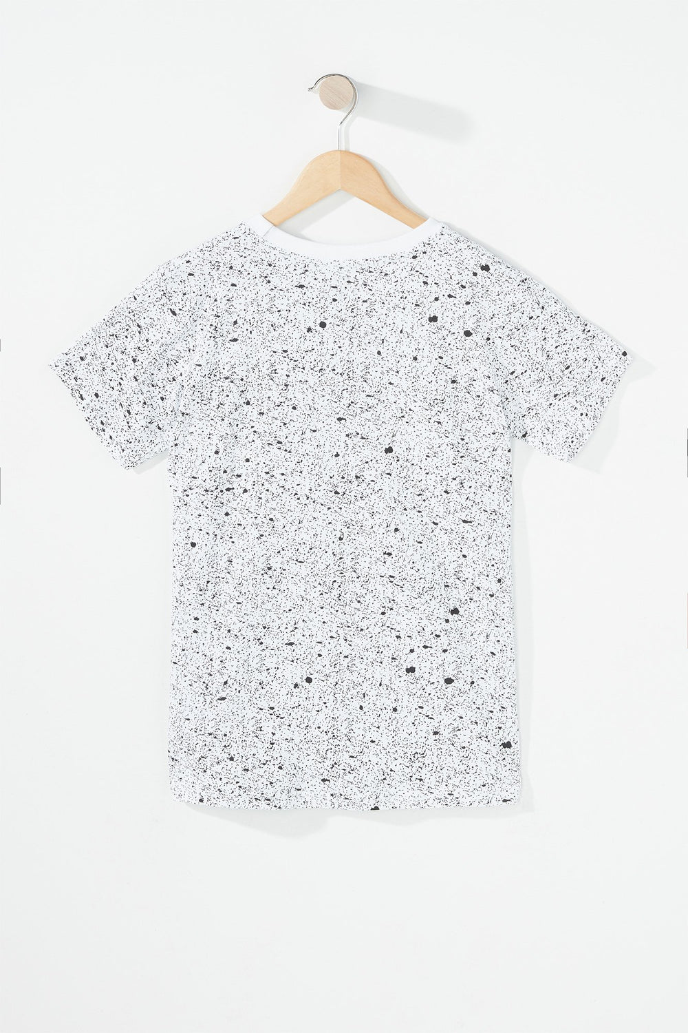 Kids T-shirt à éclaboussures de peinture avec motif de palmiers et imprimé Vibes pour garçon Blanc