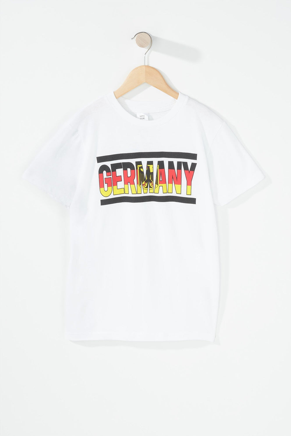 Kids T-shirt à imprimé World Cup Germany avec encolure dégagée pour garçon Blanc